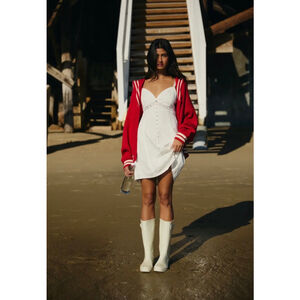 Le Lis Sailor Collar Cardigan NWT Red